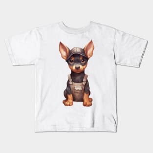 Farmer Doberman Pinscher Dog Kids T-Shirt